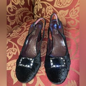 VIA SPIGA BLACK BLACK VELVET PYTHON, SIZE 9 MADE IN ITALY